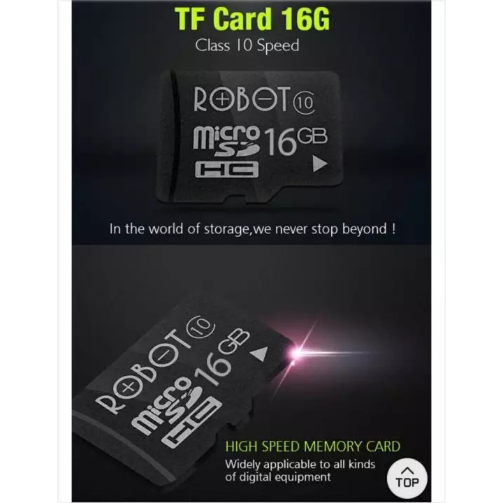 Memory Card Robot 16GB 80MB per Second RT16G Robot Storage 16GB Class 10 Micro SD TF Card