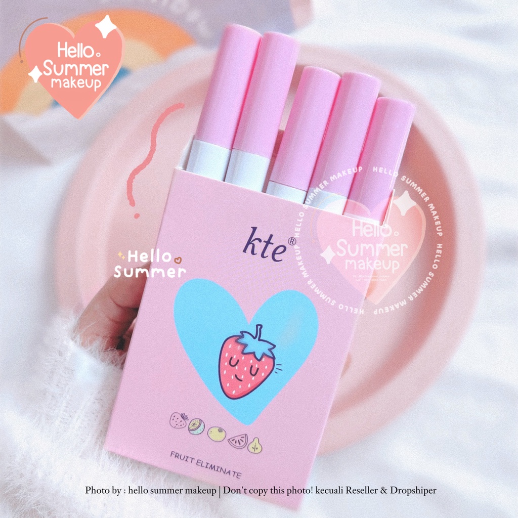 𝐌𝐀𝐓𝐓𝐄 𝐋𝐈𝐏𝐆𝐋𝐎𝐒𝐒 - KTE Strawberry Fruit Eliminate Matte Lipgloss Tahan Lama Creamy Lembut 5ml