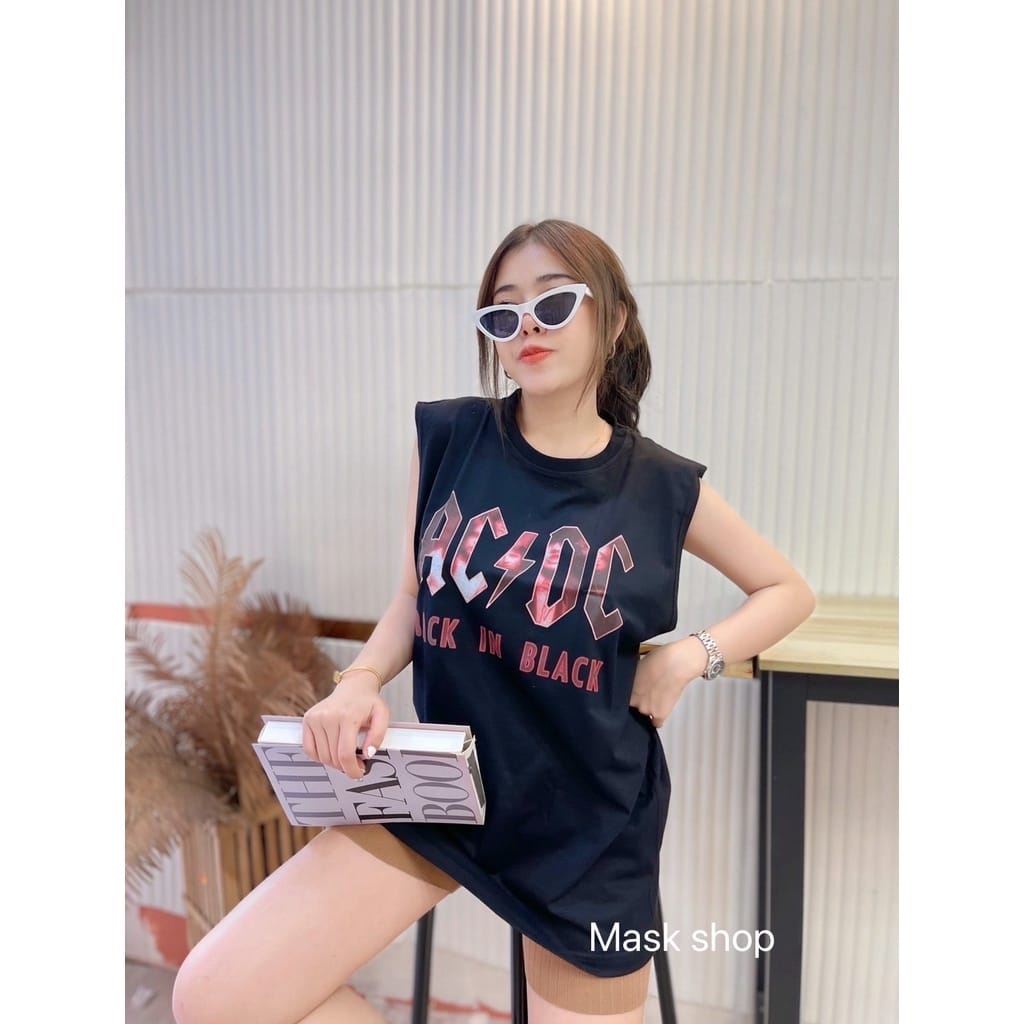 BEFAST - ZEC OOTD Kaos Oversize CERLY / Kaos Oversize Tangan Buntung Men In Black ACDC (LD 106, P 65) / Oversize Kaos Tanpa Lengan / Kaos Jumbo Kekinian / Tshirt Santai rumahan / Kaos Motif / Terbaru 2022 / Trendy