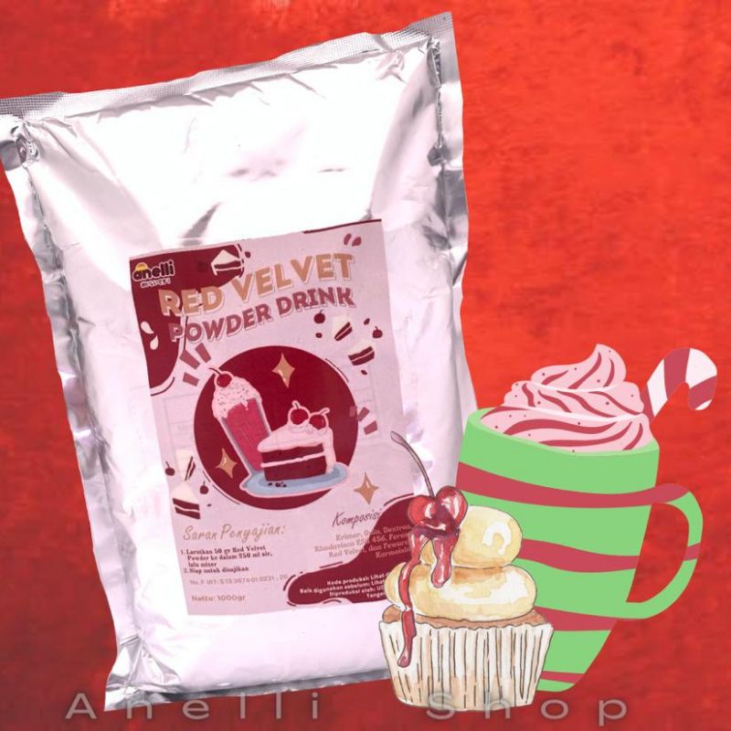 

Anelli Powder Drink/Bubuk Minuman rasa Red Velvet 1 Kg
