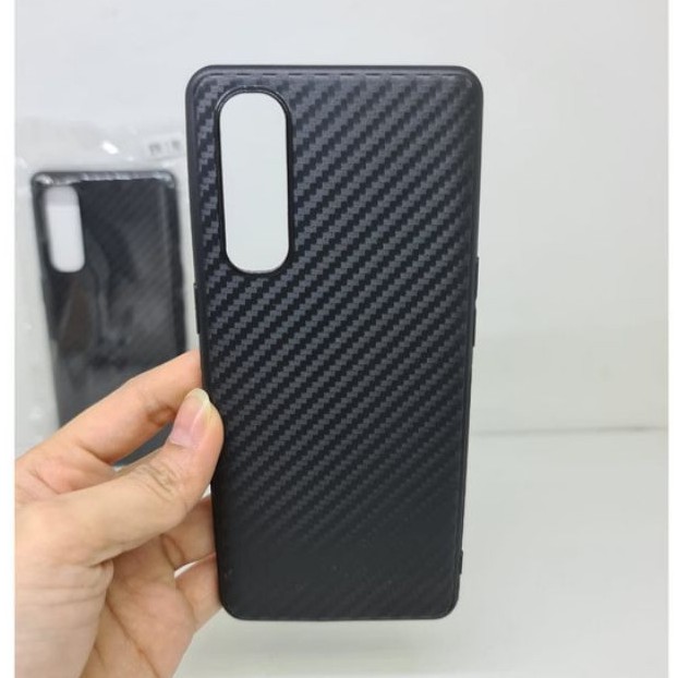 Soft Case Reno 3 Pro 6.4" Black TPU Slim Fiber Carbon Oppo Reno 3 Pro Softcase Oppo Reno 3 Pro