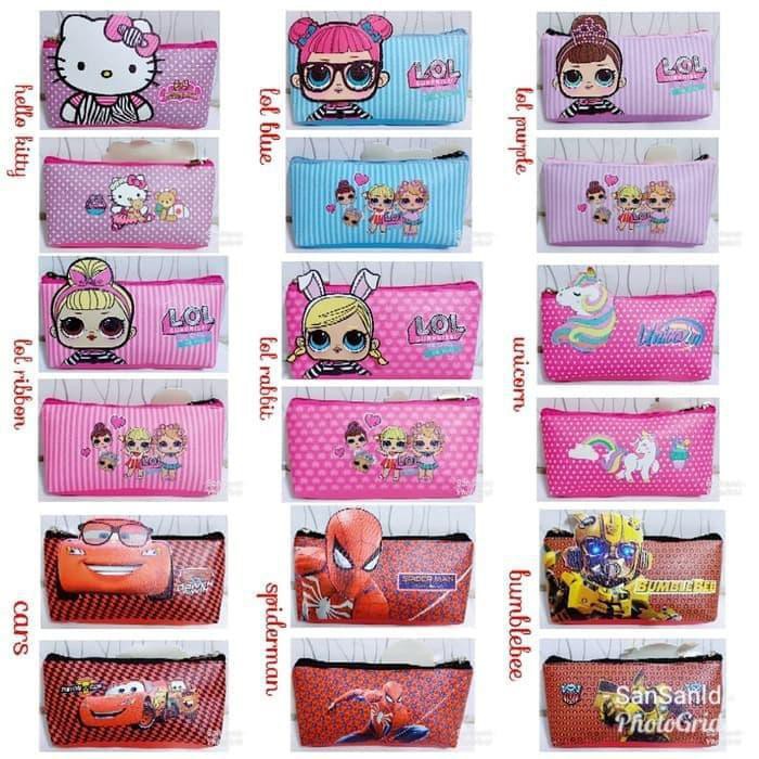 

Kotak Pensil Tempat Pensil Pencil Case Resleting Karakter Lucu