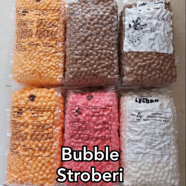 Itpin Bubble STROBERI STRAWBERRY tapioca pearl STRAWBERRY buble boba STROBERI boba warna boba rasa