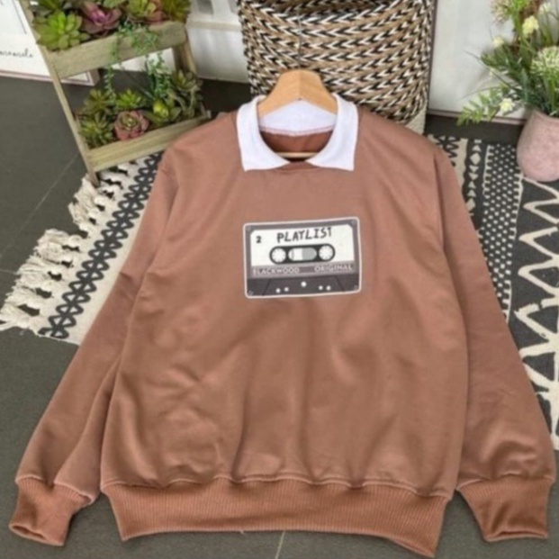 GSC - PLAYLIST SWEATER OVERSIZE WANITA KERAH