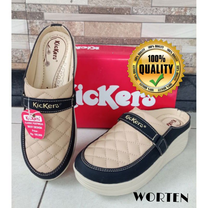 Sepatu wanita wedges kickers motif 2 warna/Sepatu wedges wanita terbaru