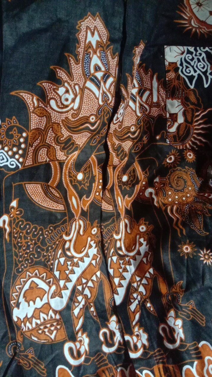 Promo Batik Couple Keluarga Sarimbit Sania Ruffle Batik Ori Ndoro Jowi Motif Wayang Putih