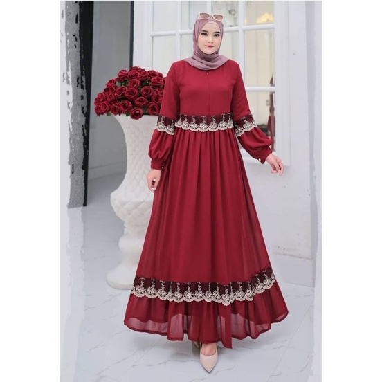 Gamis Ceruty Renda Sania Maxy #2 | (Realpict COD)