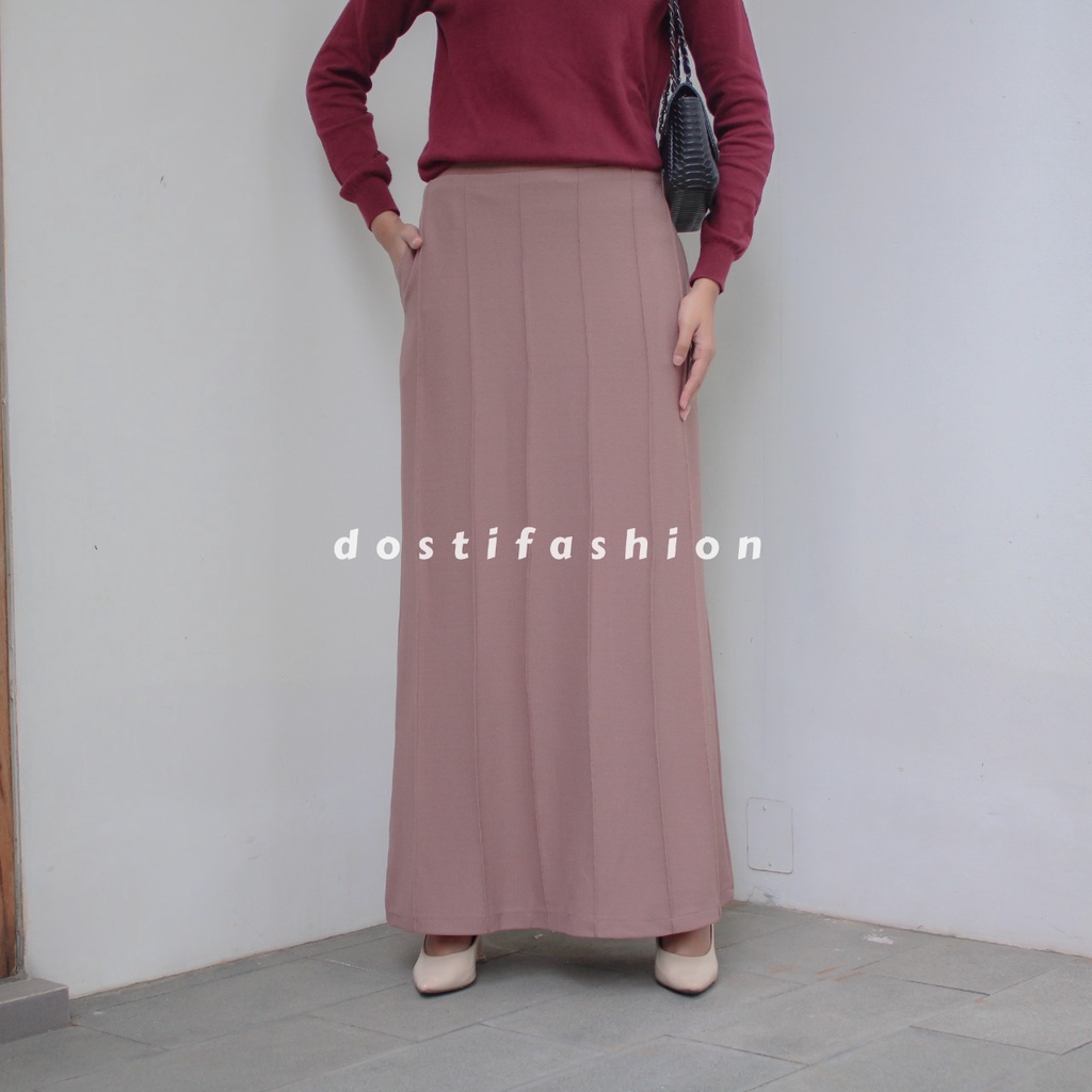 Dostifashion Naya Span  / Rok Kerja Hitam / Rok Kuliah Hitam / Rok Kantor / Rok Span Hitam  /  Rok Lurus-Mocca