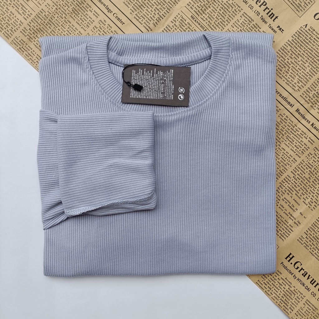 PART II Kaos Rib Premium / Kaos Grosir / Kaos Rib Premium Tebal / Kaos Lengan Panjang Termurah-Soft Blue