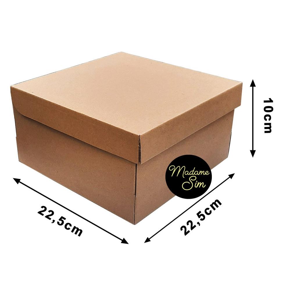 

♘ KOTAK KUE - CAKE BOX 22 x 22 x 10 CM - COKLAT (ISI 10 PCS) ✯