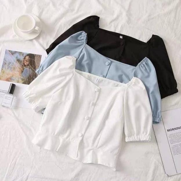 Sabrina Polos Atasan Baju Wanita Bluss Korea Anak Anak Remaja