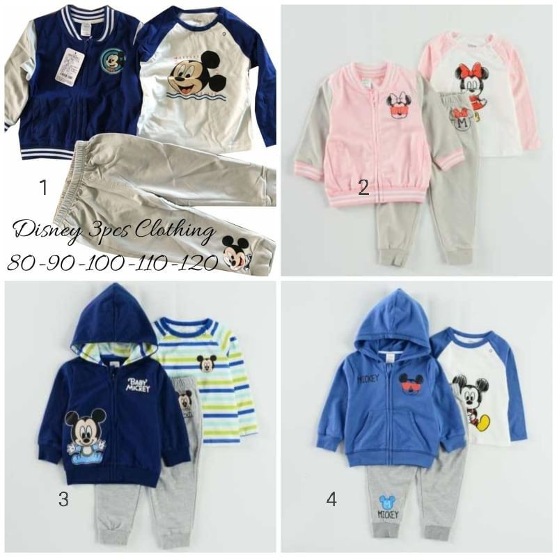 Setelan jaket baju anak import/ setelan baju motif disney/ jaket bayi import