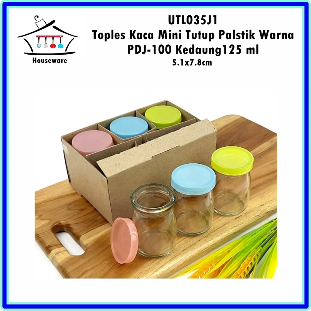 [Set 6pcs] UTL035J1 Toples Kaca Mini Tutup Palstik Warna PDJ-100 Kedaung125 ml