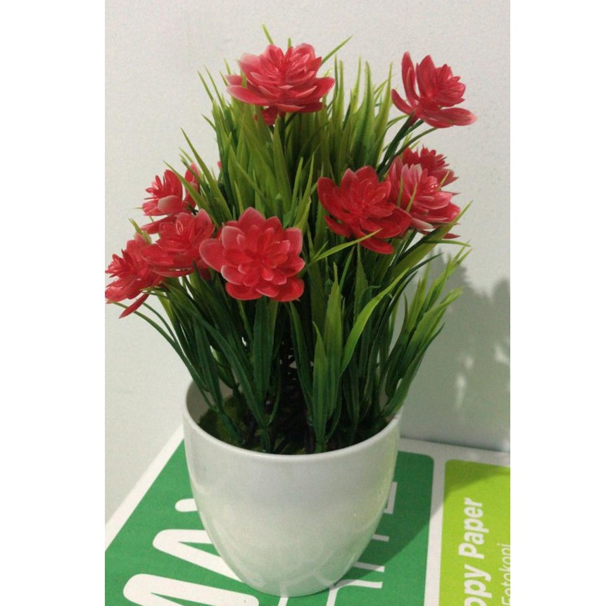 COD / Terlaris88 Bunga plastik / pajangan bunga Artificial / motif Daisy P2041-MERAH