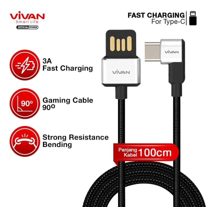 Kabel Data Type-C VIVAN BWC100