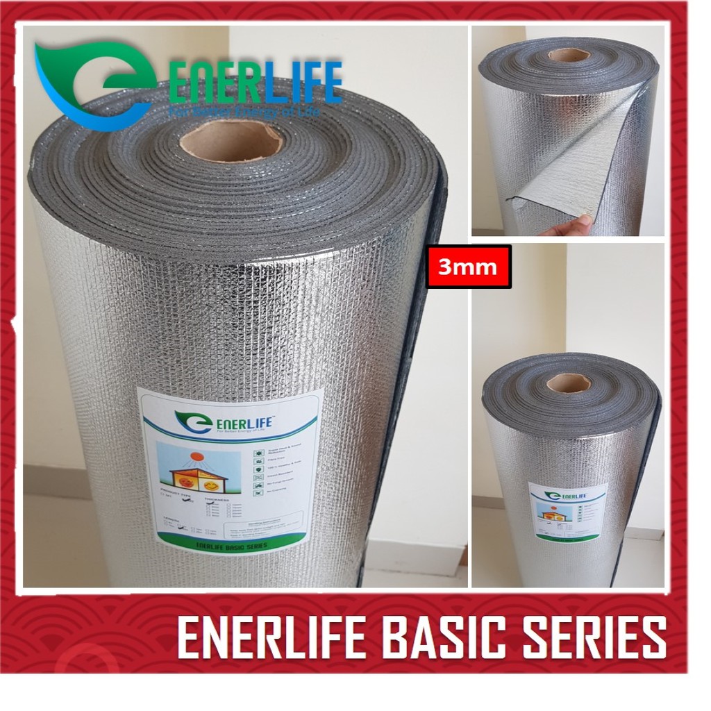 Alumunium Foil Atap Foam Peredam Suhu Panas &amp; Dingin EnerLife B-3M2