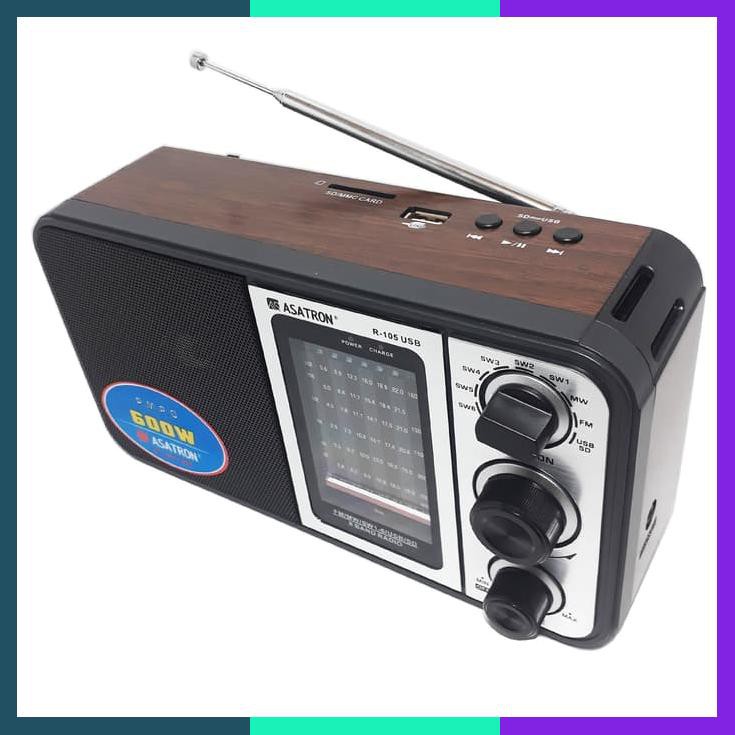 Radio Asatron Portable R105 Usb Am Fm, Klasik, Unik, Jadul