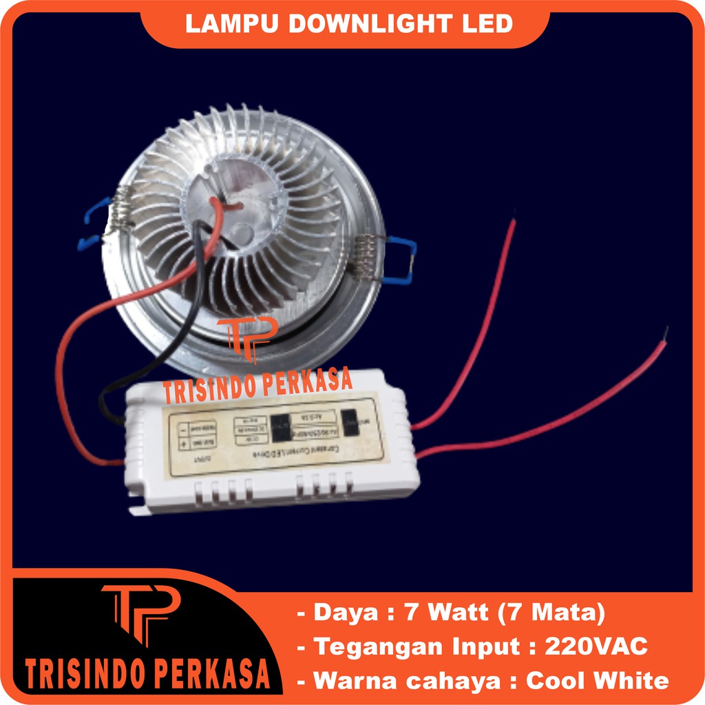 Lampu Downlight LED Spot sorot 7W 7 w watt mata 7watt PUTIH COOL WHITE