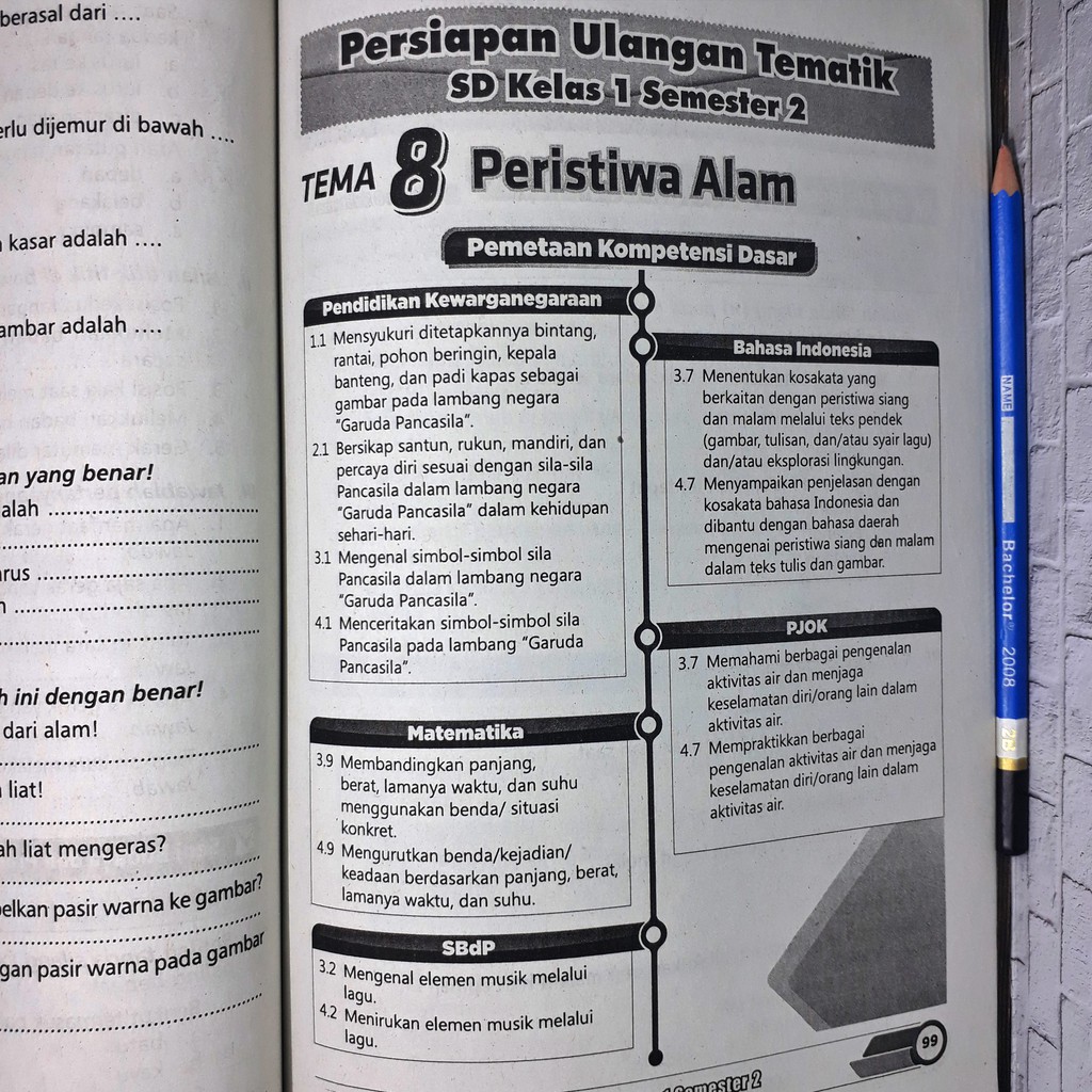 Buku Prediksi Ulangan Tematik Kelas 1 Sd Mi Semester 2 Bestari