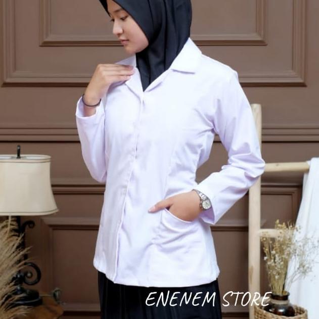 NEW PRODUCT  7.7 Baju Dinas Putih Wanita Seragam Putih PNS Baju Putih PDH Wanita BAJU PPL Seragam Gu