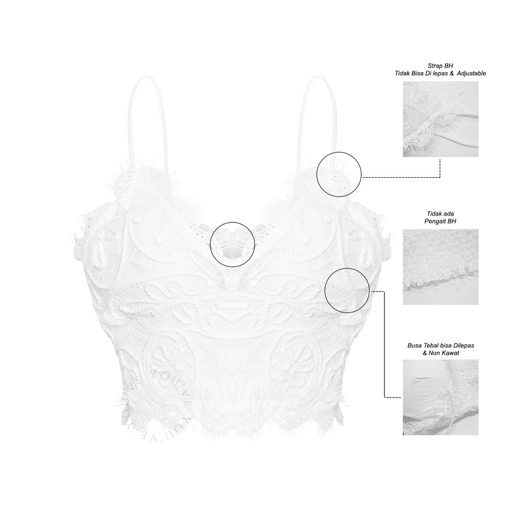 You've Tank Top Tanktop Wanita Singlet Bralette Crop Top Spaghetti Strap Sport Bra 100046-6