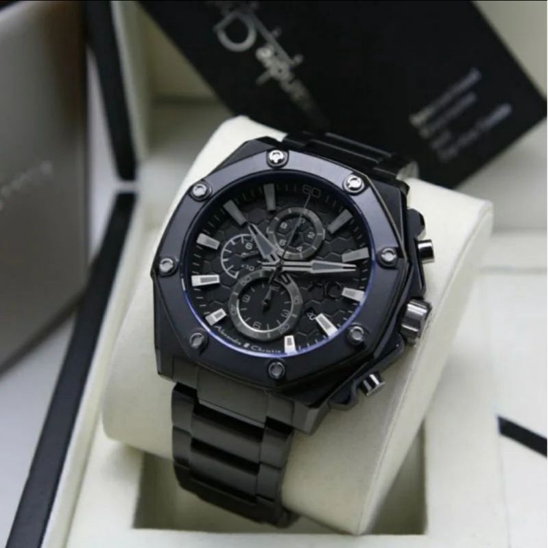 Jam Tangan Alexandre Christie AC 9601 Pria / AC9601 MC Full Black Original