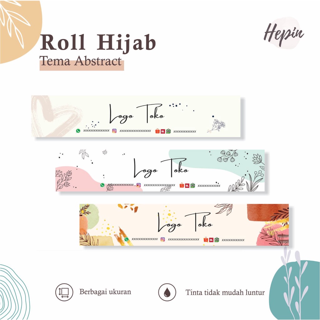 Roll Hijab Tema ABSTRAK - Pengikat Hijab - Packaging Kerudung