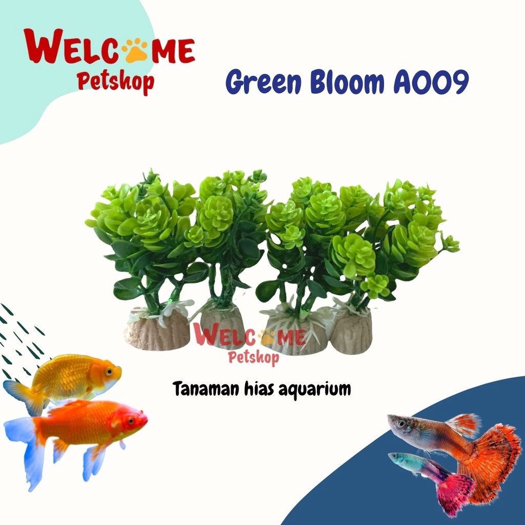 Green Bloom A009 / Hiasan Bunga Tanaman Aquarium / Aksesoris Aquarium