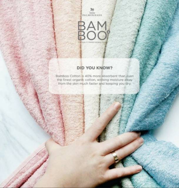 LITTLE PALMERHAUS Bamboo Towel 60x120 cm Handuk Bayi Hypoallergenic Handuk Bayi Lembut