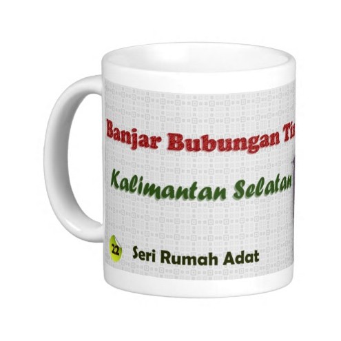 Mug Keramik Cetak Rumah Adat Banjar Bubungan Tinggi