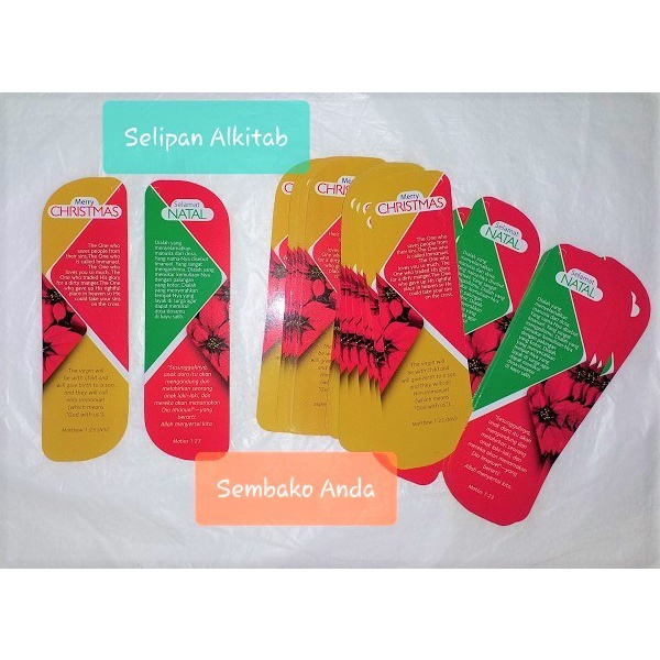 

Gilaa!!! 50 Selipan Buku Ayat Alkitab Selamat Natal. Bookmarks. Pembatas Buku. Terbatas