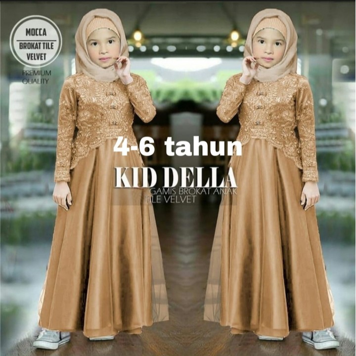 [ COD ]New KID DELLA Baju Gamis Anak Umur 4 - 6 Tahun
