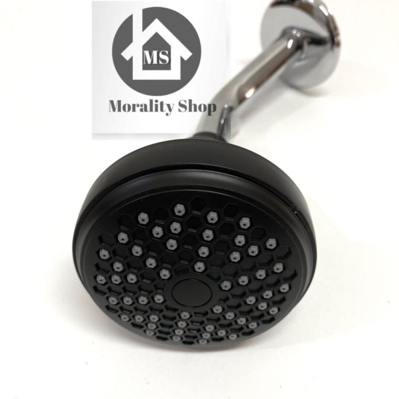 Wall Shower tembok 4inch murah HITAM WS215-Shower tanam BLACK E14