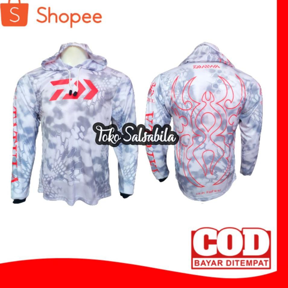 ◙ Jersey Mancing Hoodie Lengan Panjang / Kaos Mancing Tudung / Baju Mancing Mania Jersey Pakaian Pri