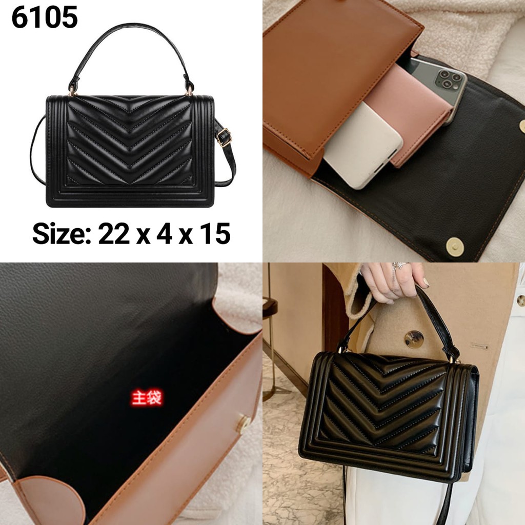 TAS SELEMPANG KULIT HANDLE IMPORT ~ 6105 ~ (SALE)