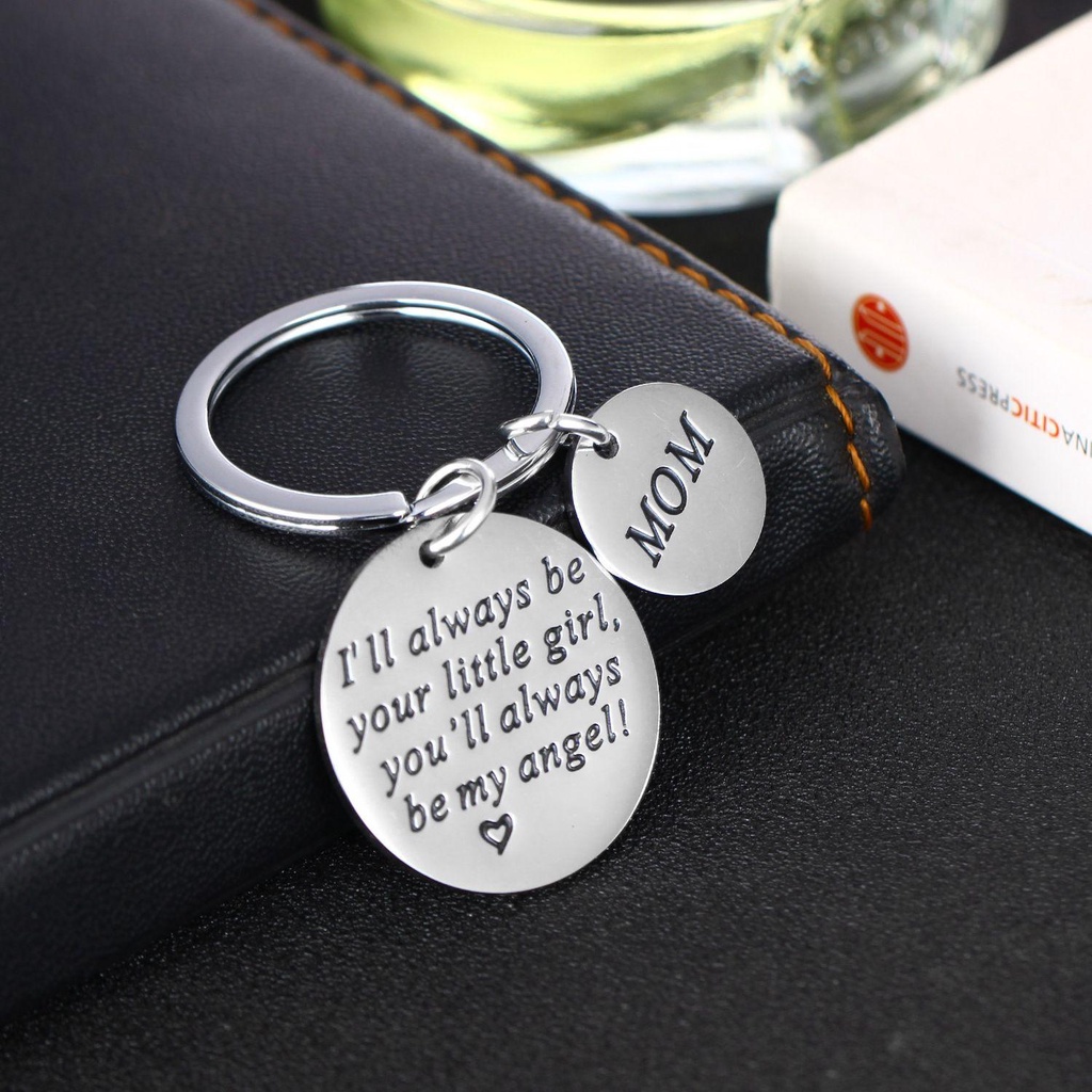 Lily Keychain you will always be my hero I'll always your little girl Trendy Stainless Steel DAD Grafir Gantungan Kunci