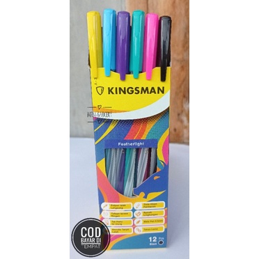 

Pulpen Ulir Lilin Kingsman Murah Grosir/ Bolpen Tinta Hitam 0,7