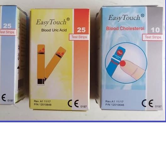 Paket strip easytouch (3in1) easy touch kolesterol asam urat gula darah strip gula / glucosa / gluko