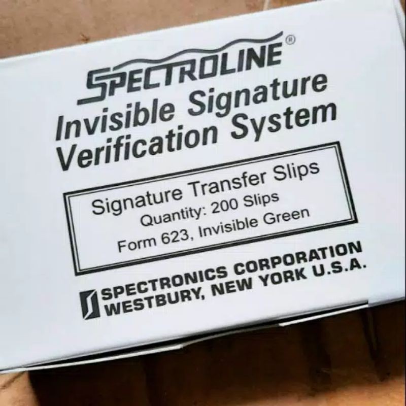 

1 set spectroline overlay signature card