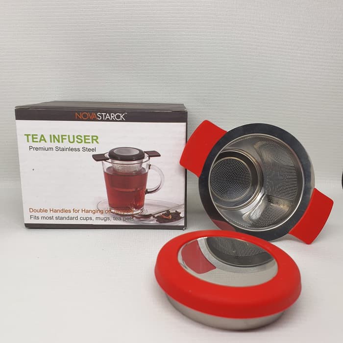 tea diffuser / saringan teh stainless with silicon holder