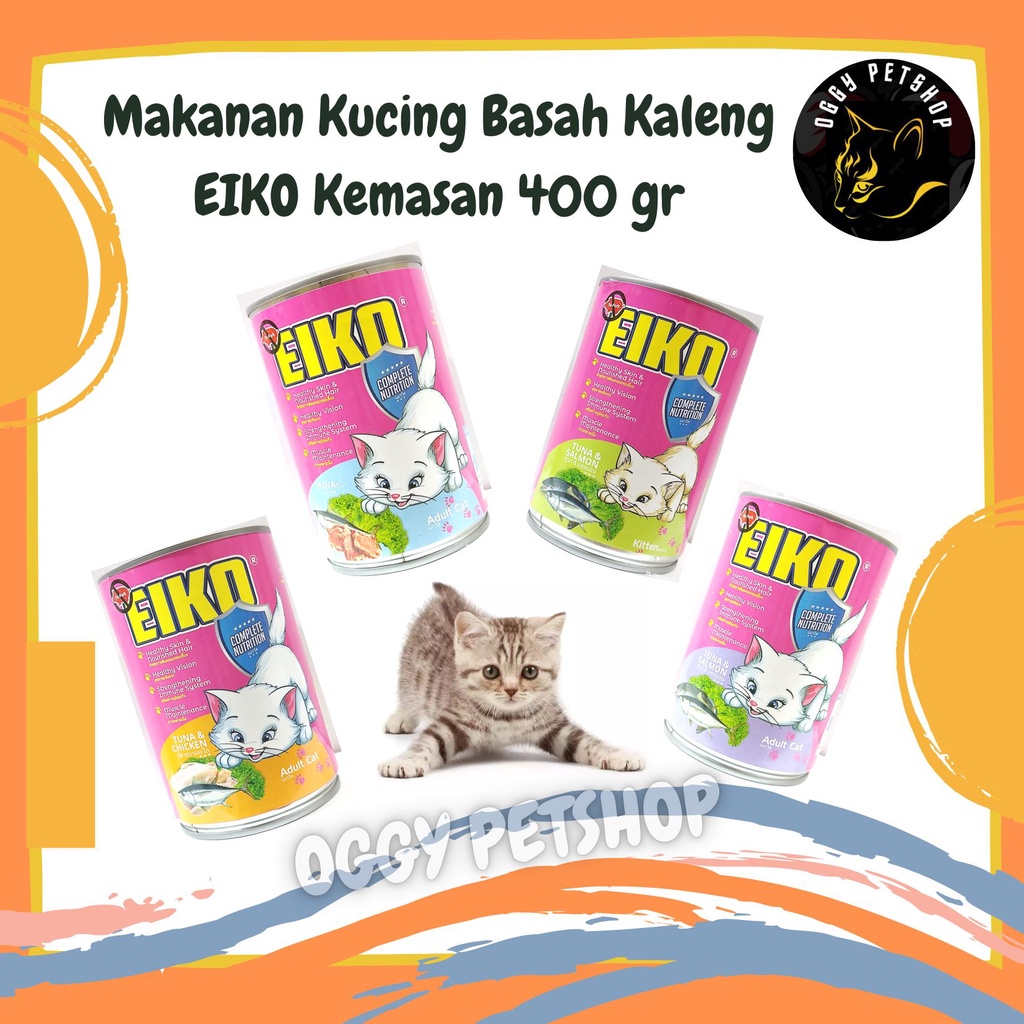 Makanan Kucing Basah Kaleng EIKO Kemasan 400 gr | EIKO 400 gr