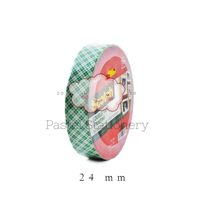 

Double Sided Mounting Tape Scotch 3M 24mm - Double Foam Tape Busa 24 mm