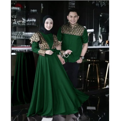 Baju Couple Kondangan Kekinian Modern Kapel Pesta Keluarga Elegan Mewah Pasangan Muslim pesta mewah Model Batik