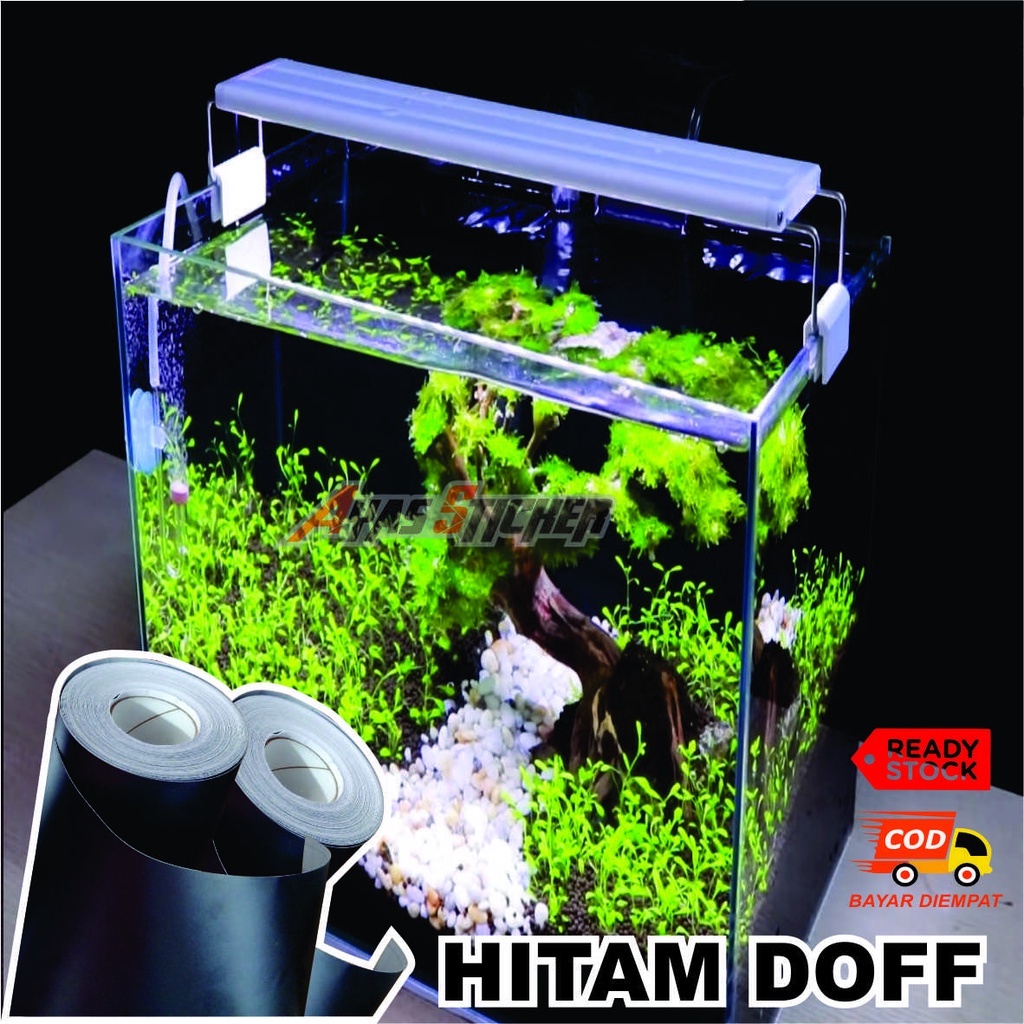 

Stiker Background Akuarium Hitam Doff 50cm x 45cm