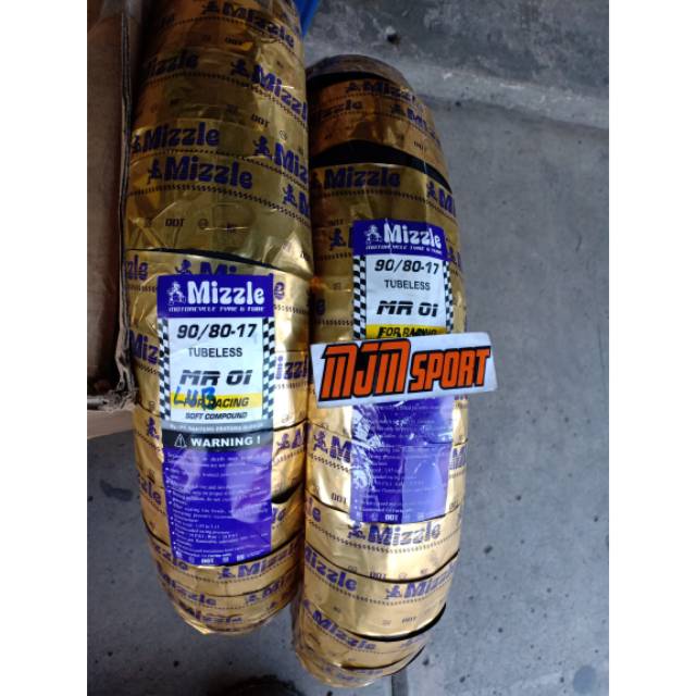 Ban Mizzle MR 01 90/80-17. Ban luar mizzle 90/80-17 MR 01 soft kompon sepasang