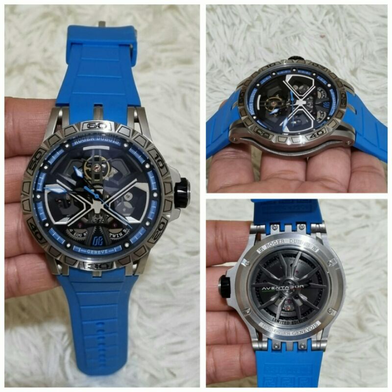 jam tangan roger dubuis automatic strap rubber kualitas original