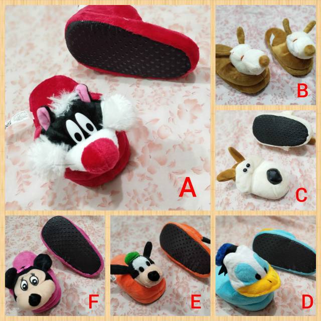 SANDAL BONEKA UKURAN ANAK / SANDAL KAMAR / SANDAL RUMAH