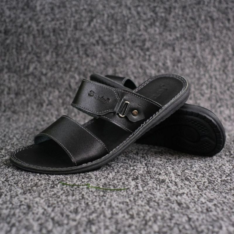 BARLIN 05 / Sandal Kulit Pria / Sandal Slide Original Kulit Asli