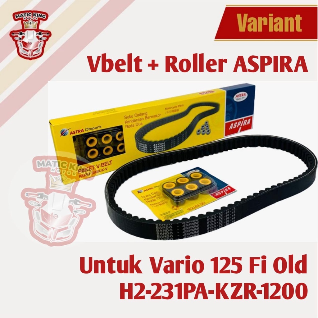 Vanbelt v belt van belt fanbelt kit set assy paket roller Vario 125 150 esp injeksi ASPIRA ASTRA OTOPARTS