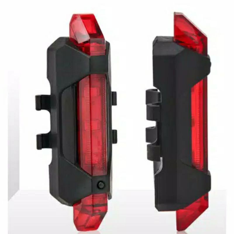 lampu sepeda merah rechargeable bicycle led light lampu belakang sepeda